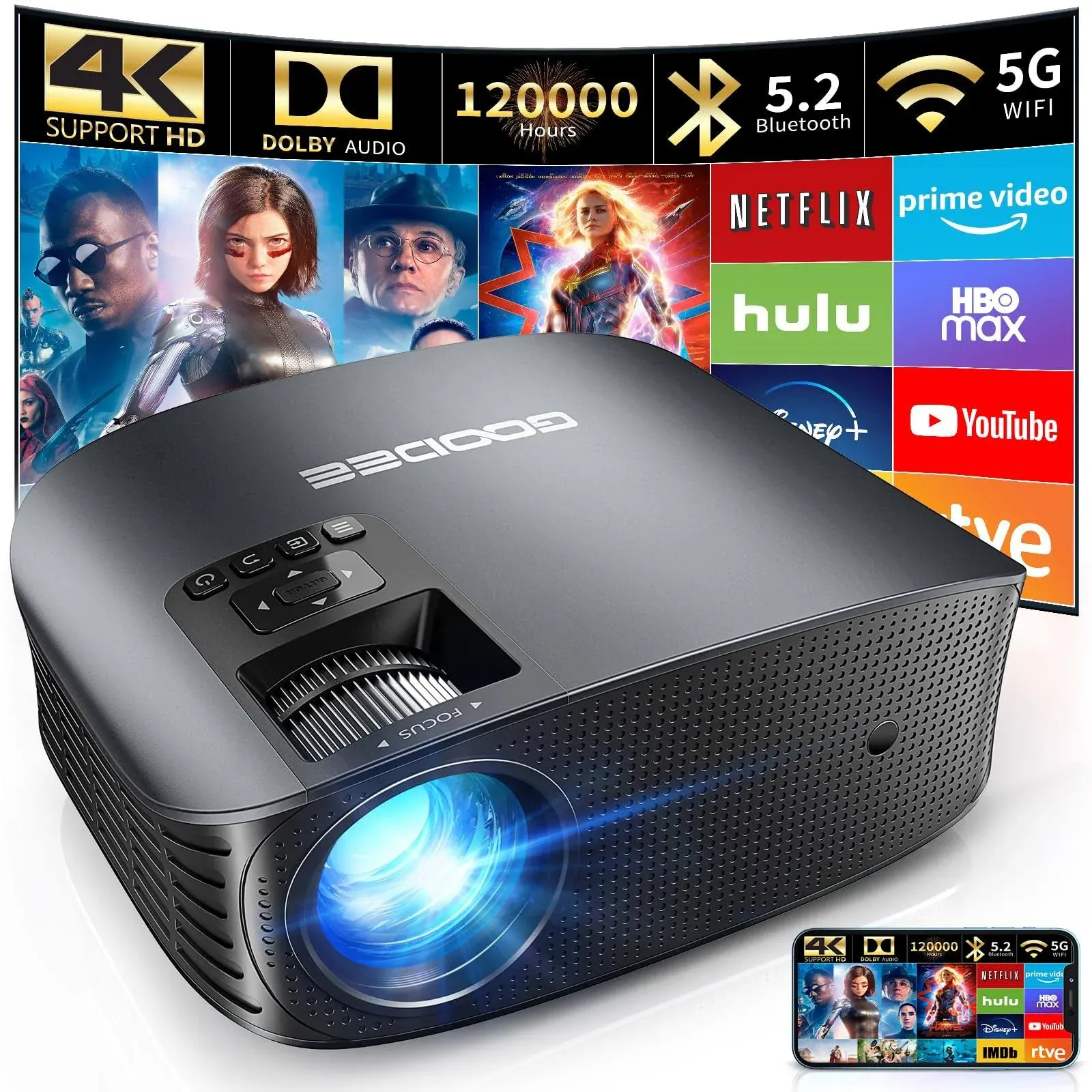 Goodee 4K Mini Projector