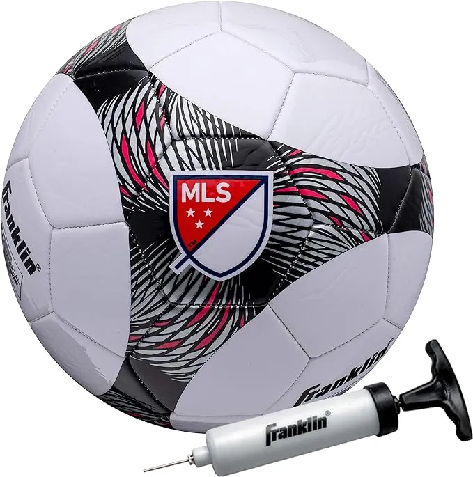 Franklin Sports MLS Pro Vent Soccer Ball - Soft Cover - Official Size and Weight Soccer Ball - Air Pump Included