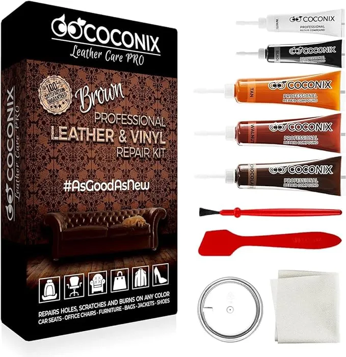 Coconix Vinyl and Leather Repair Kit Restorer of Your Jacket, Sofa Car Seat