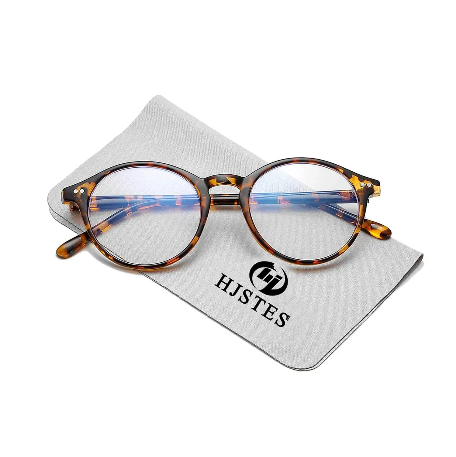 HJSTES Vintage Blue Light Glasses for Women Men Round Thick Frame Clear Compu...