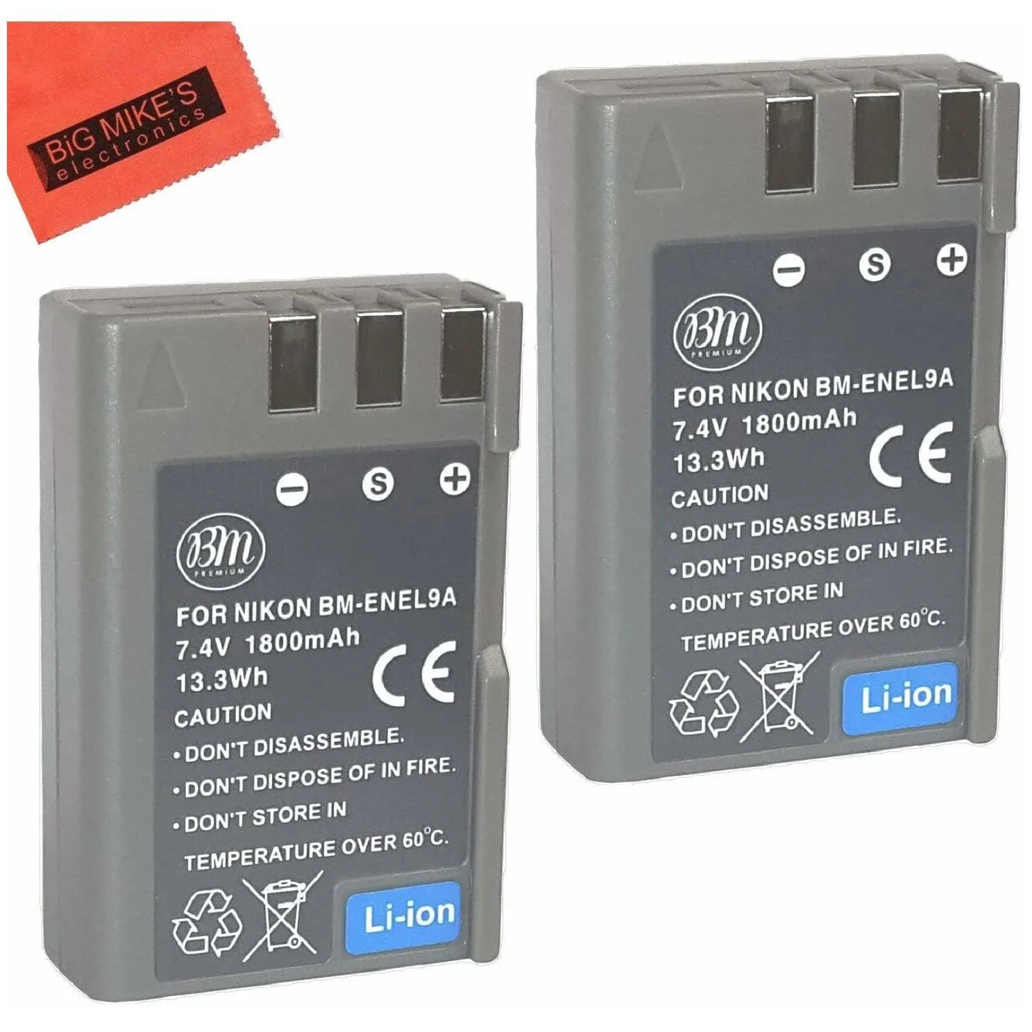 BM Premium Batteries for Nikon D5000, D3000, D60, D40x & D40 Digital