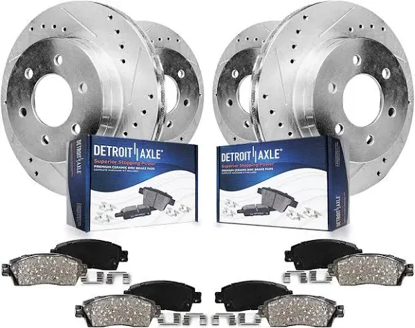 Detroit Axle BK91004106 4WD Front Rear Drilled Brake Kit for 2004-2008 Ford F-150 ...