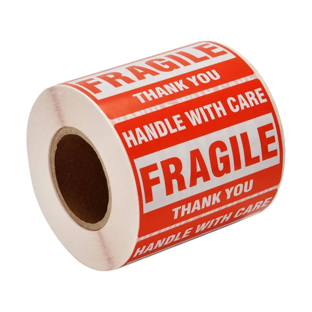 Immuson Warning Fragile Tape, 3" x 2" Fragile Handle with Care Warning Stickers ...