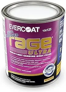 Evercoat Rage Ultra - Sanding Body Filler for Steel, Fiberglass, Aluminum and More - 128 Fl OzEvercoat Rage Ultra - Sanding Body Filler for Steel, Fibergl…