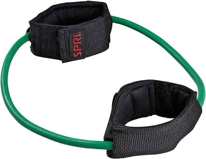 SPRI Xercuff Leg Resistance Band Exercise Cord with Non-Slip Padded Ankle Cuffs (All Bands Sold Separately) Portable for the Gym or At Home Workout Equipment