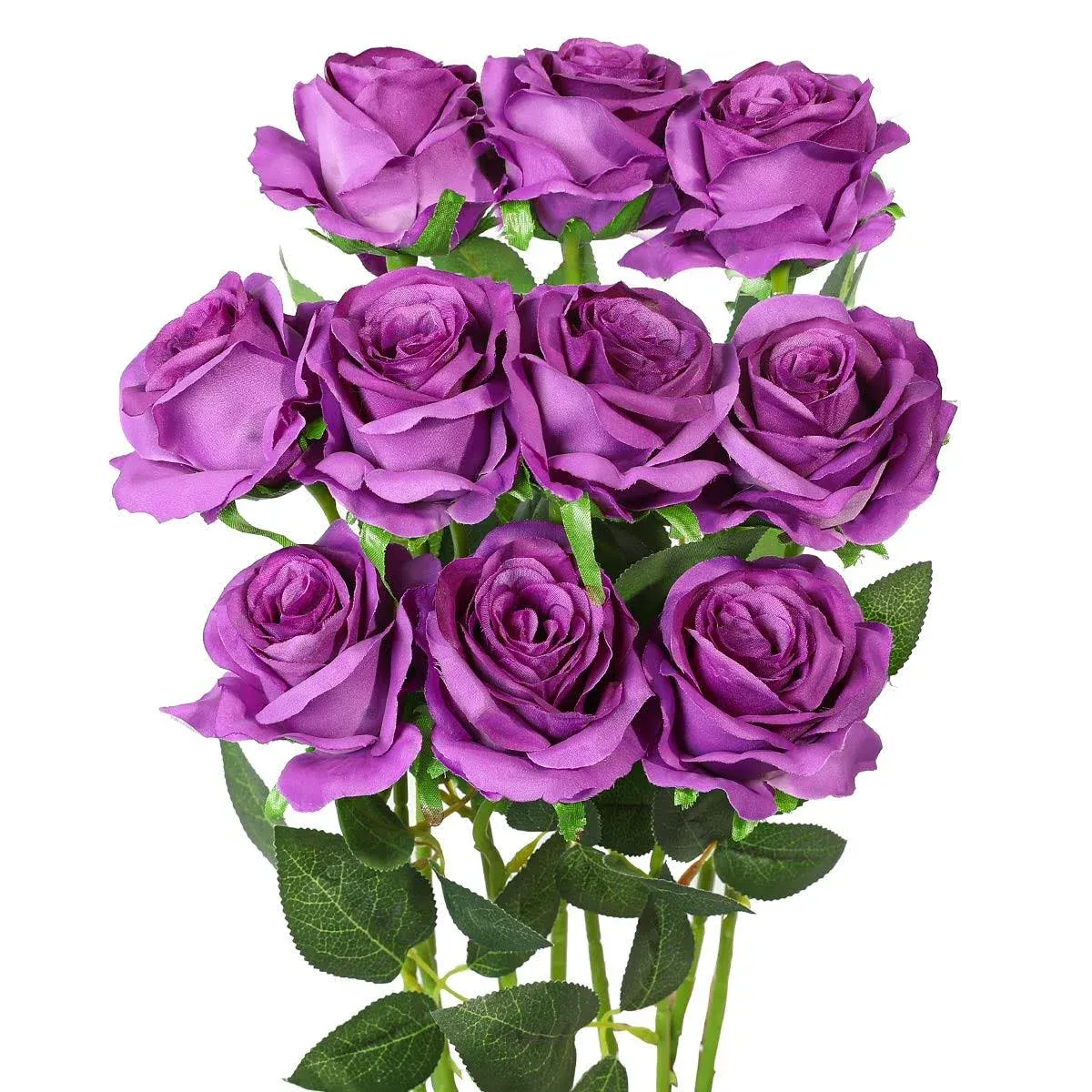 Luyue 10 Pack Artificial Silk Roses