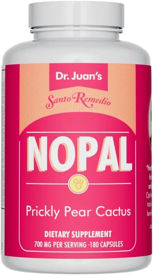 Santo Remedio Nopal, Sugar and Gluten Free Dietary Supplement, Prickly Pear Cactus Dietary Supplement, 700 mg, 180 Capsules, 90 Servings Per Container