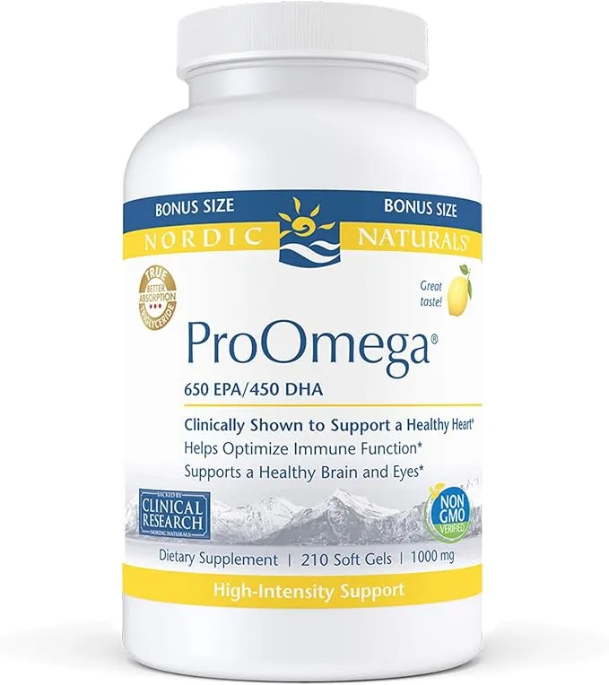 Nordic Naturals ProOmega Soft Gels Omega-3 Fish Oil, 210 Count 09/2024