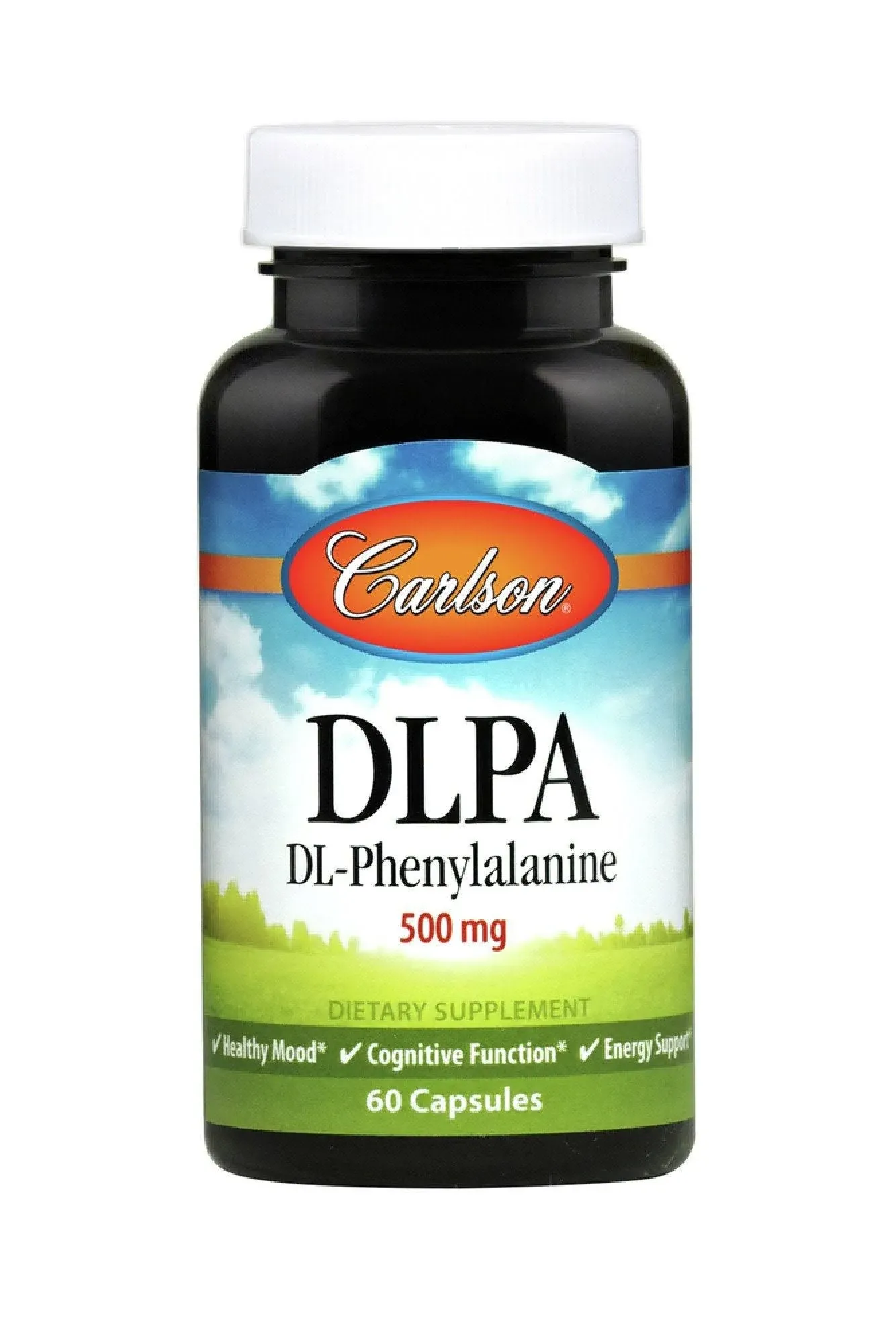 Carlson DLPA DL-Phenylalanine 500 mg Mood, Cognitive & Nervous System Support Supplement - 60 Capsules