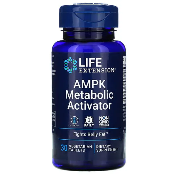 Life Extension AMPK Metabolic Activator, hesperidin, G. pentaphyllum, fight unwanted belly fat & revitalize cellular metabolism, gluten-free, non-GMO, 30 Vegetarian Tablets