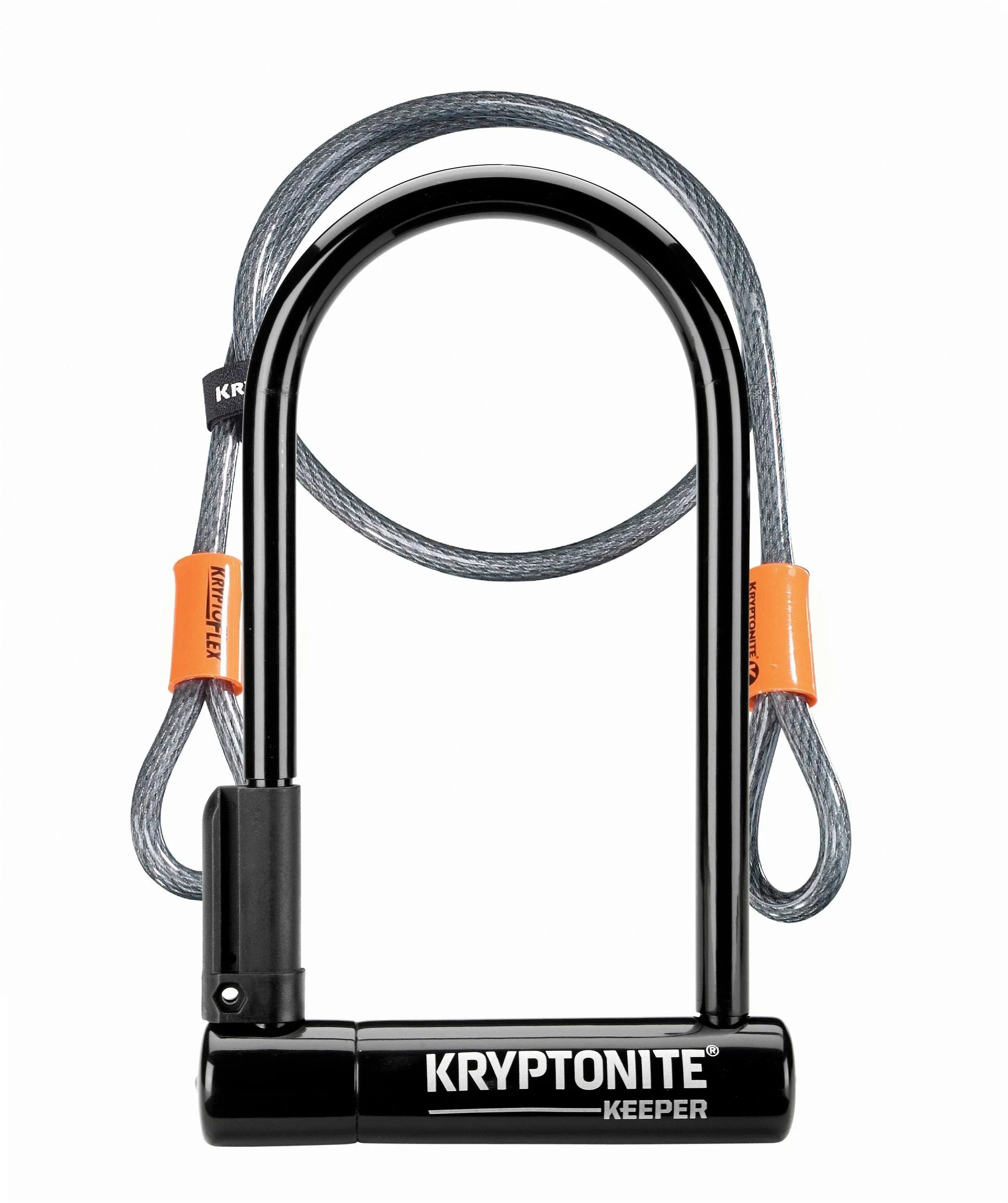 Kryptonite Keeper U-Lock 4 x 8" Keyed Black Includes 4' Cable and Bracket