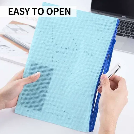 Toplive 12 Pack Plastic Envelopes Binder Folders A4 11 Holes Expandable Binder Folders for 2/3/4 Ring Document Pouch for Office School Home