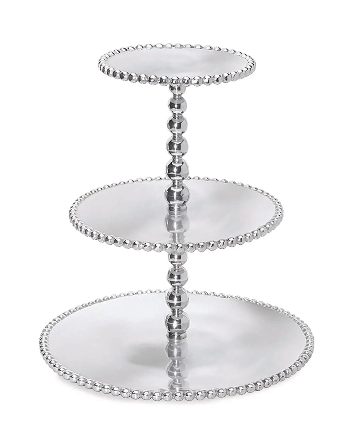 Mariposa Pearled 3-Tiered Cupcake Server