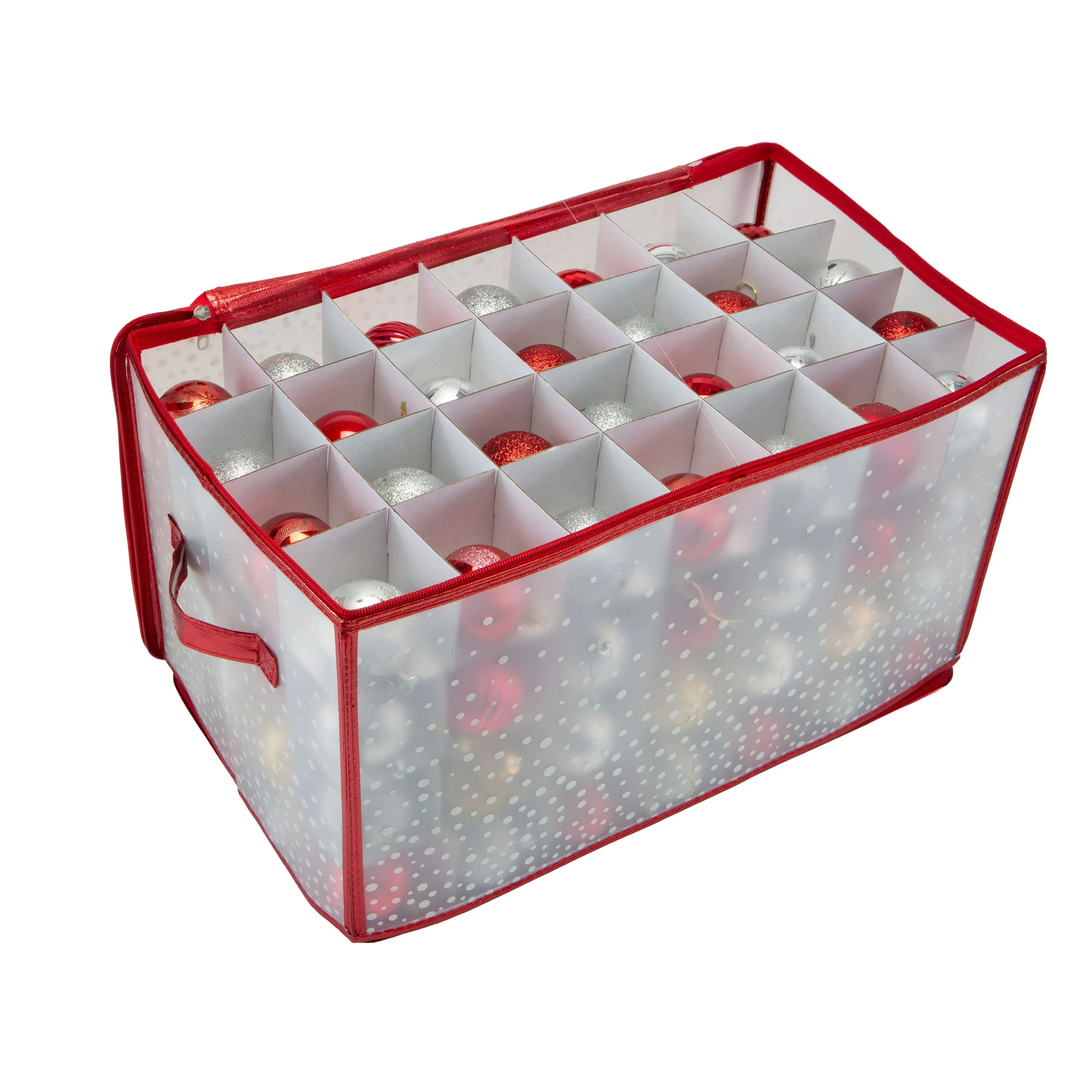 Simplify 112 Count Ornament Organizer, Red