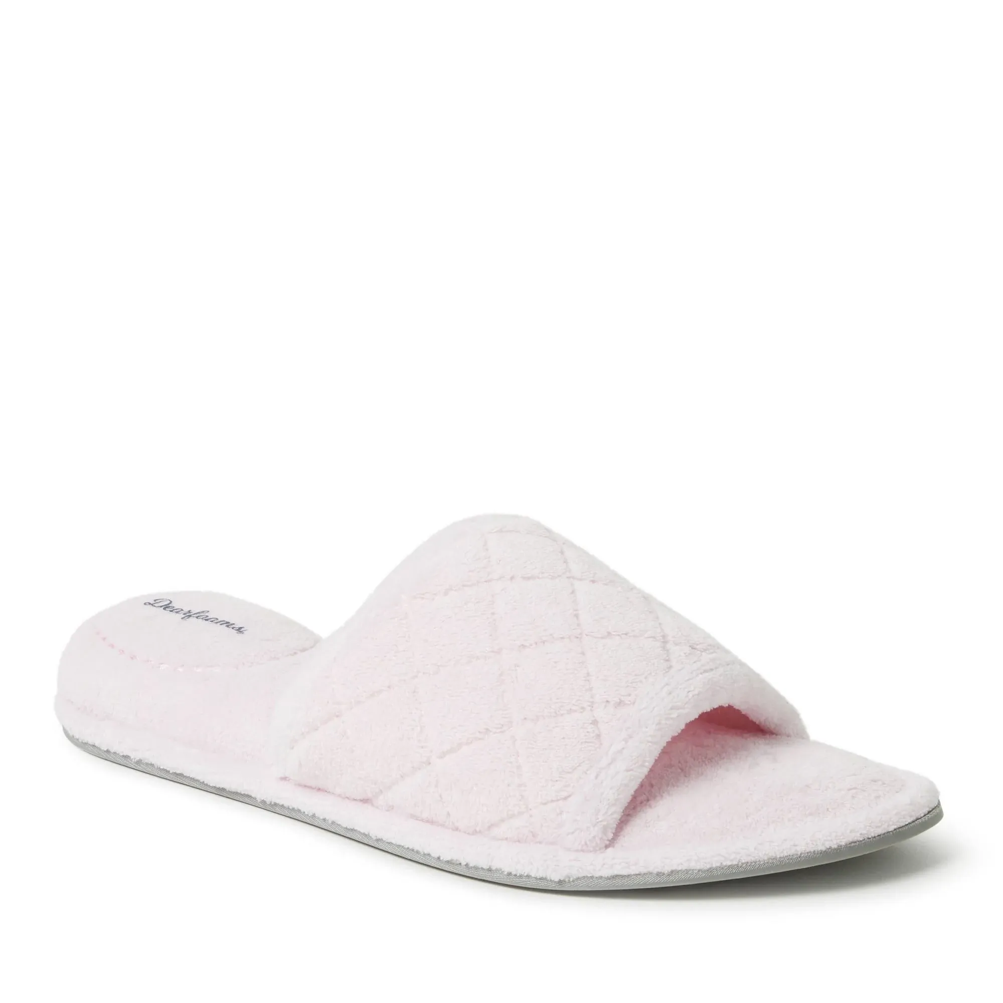 Dearfoams Women's Indoor Fuzzy Memory Foam Cloud Slip On Beatrice House Slide Slipper