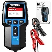 Car Battery Tester 24V 12V Load Tester, TOPDON BT200 100-2000CCA Automotive Alternator Tester Digital Auto Battery Analyzer Charging Cranking System Tester for Car Truck Motorcycle ATV SUV Boat Yacht