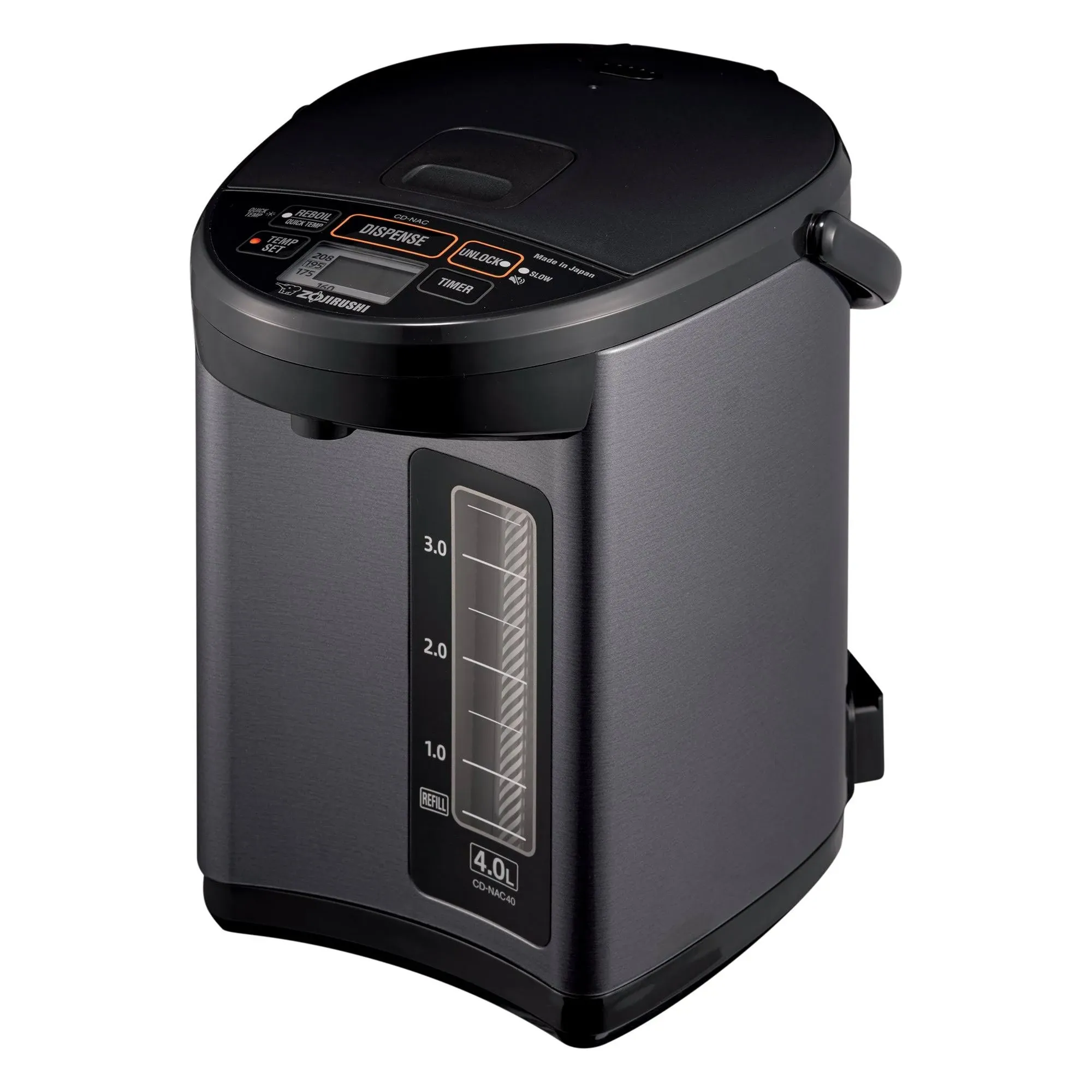 Zojirushi CD-NAC40BM Micom Water Boiler & Warmer, 4.0 Liter, Metallic Black