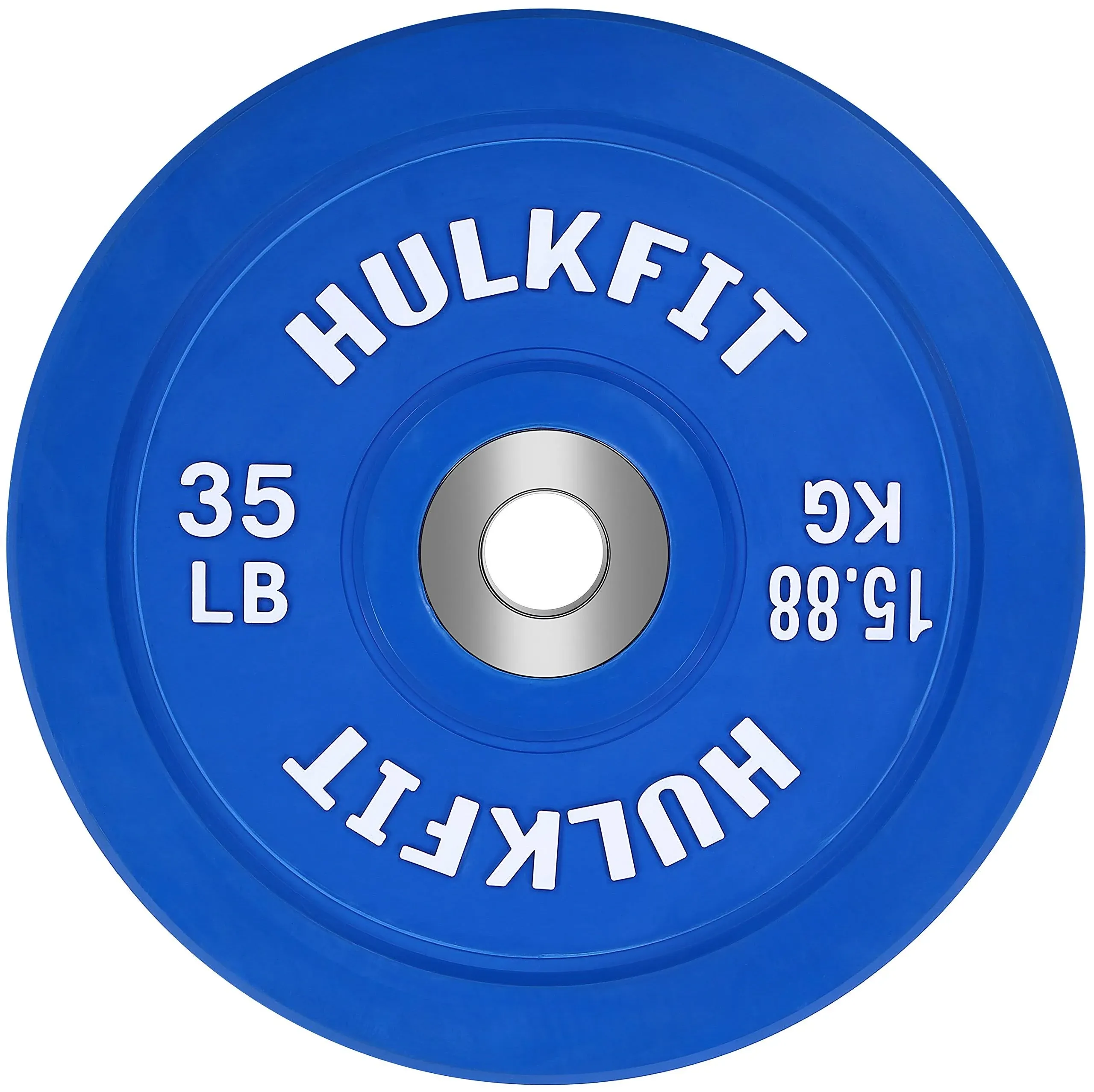 HulkFit 2-inch Pro Series Olympic Style Bumper Weight Plate with Shock Absorbing Low Bounce Rubber for Barbells & Plate Only Strength Training - Multicolor