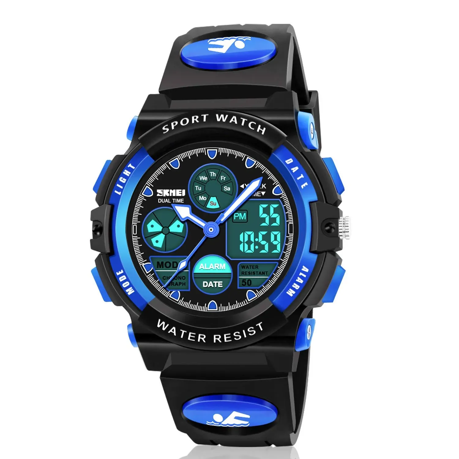 Eyotto Kids Sports Watch Waterproof Boys Multi-Function Analogue Digital Wristwatch LED Alarm Stopwatch