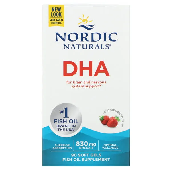 Nordic Naturals DHA 830mg Strawberry - 90 Softgels