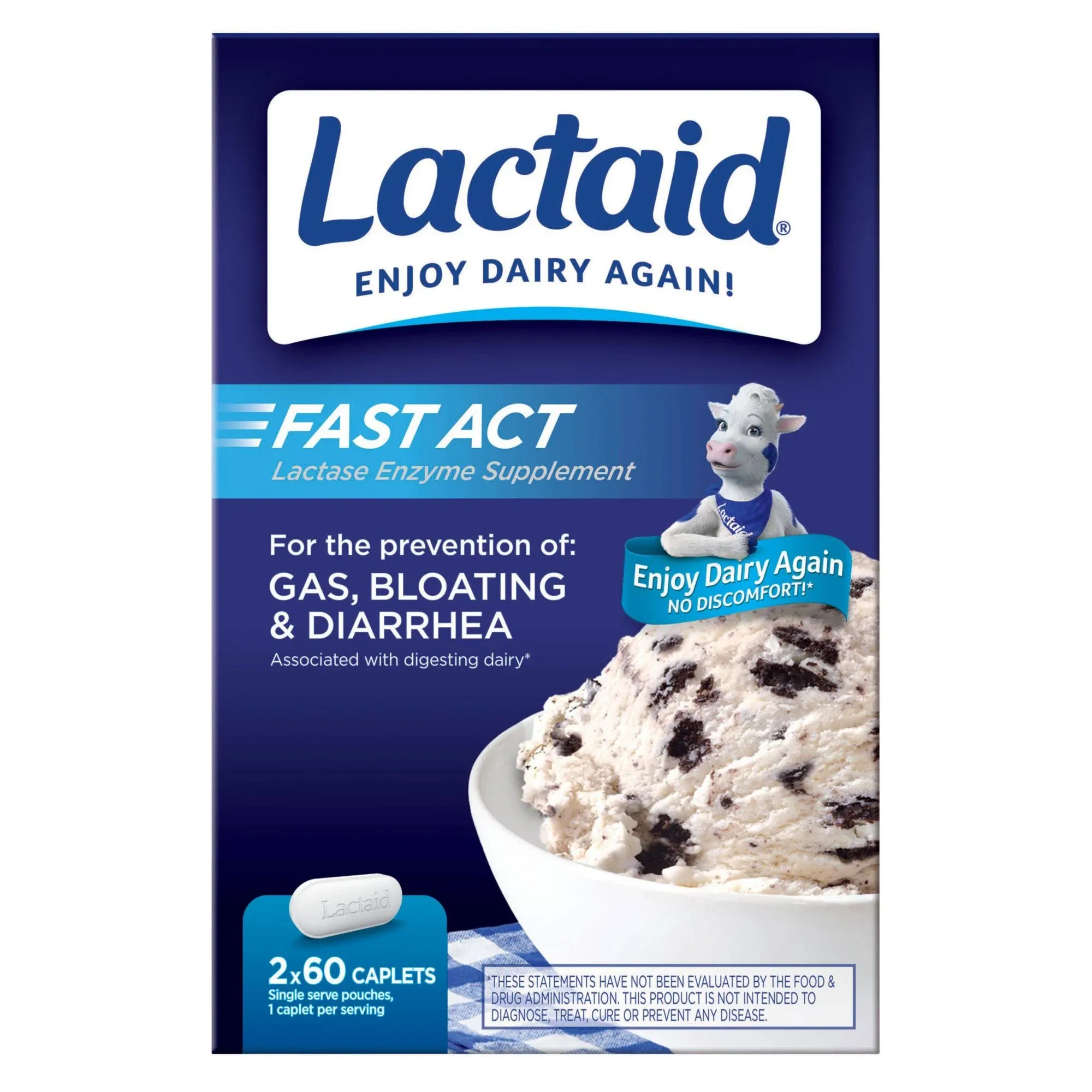 Lactaid Fast Act Lactose Intolerance Caplets (120 Ct.)