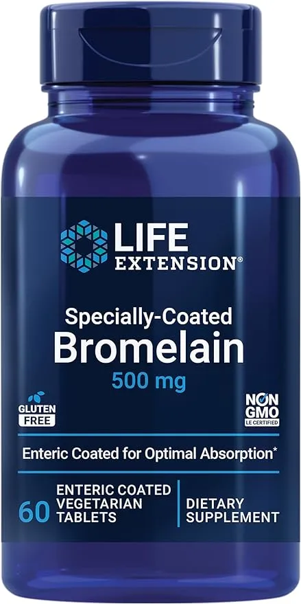 Life Extension, Specially-Coated Bromelain, 500 mg, 60 Enteric Coated Tablets