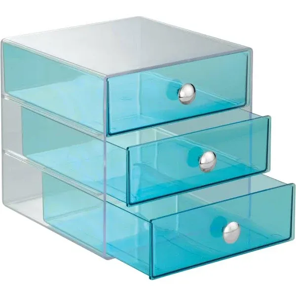 InterDesign 3-Drawer Plastic Organizer, Aqua (35372)