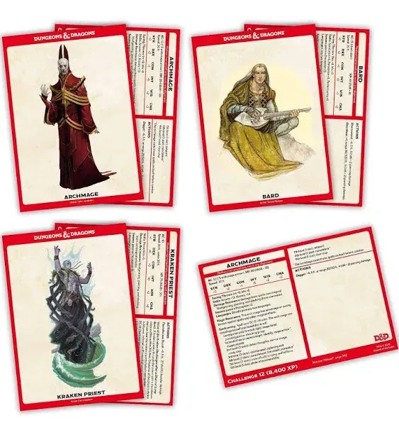 D&D Dungeons & Dragons Creature & NPC Cards