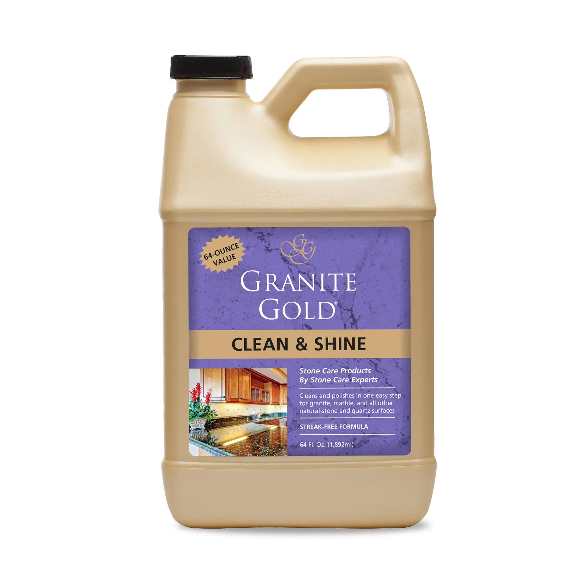 Granite Gold Clean and Shine Refill, Streak-Free Deep Cleaning and Polishing 64 OZ