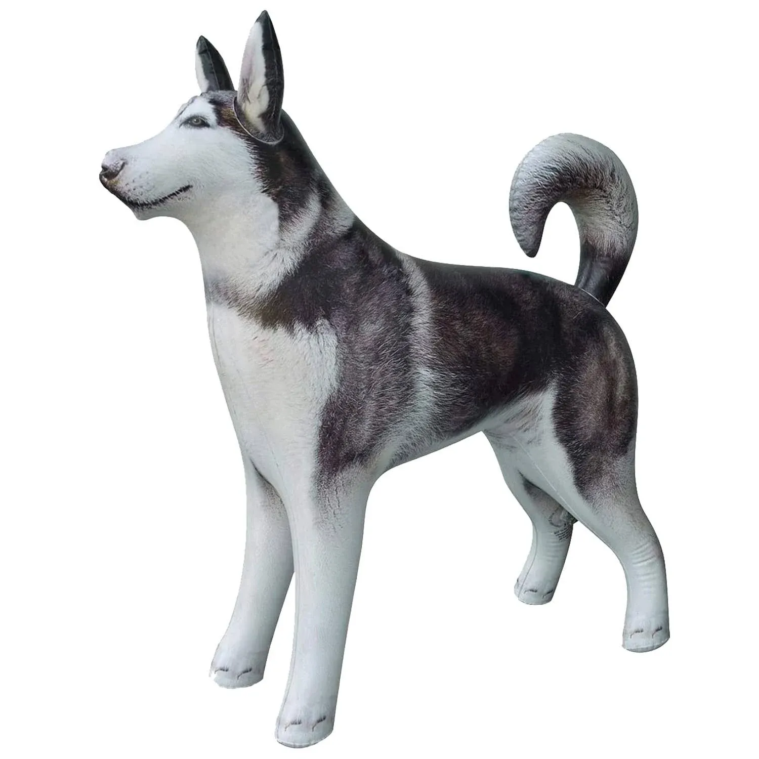 Jet Creations 32" Long Inflatable Husky Dog Black White Animal Figure, Puppy Pet Decor Play Livestock Party Birthday, Kids, VBS Thanksgiving Christmas Winter Gift for Boys Girls Kids 1pc