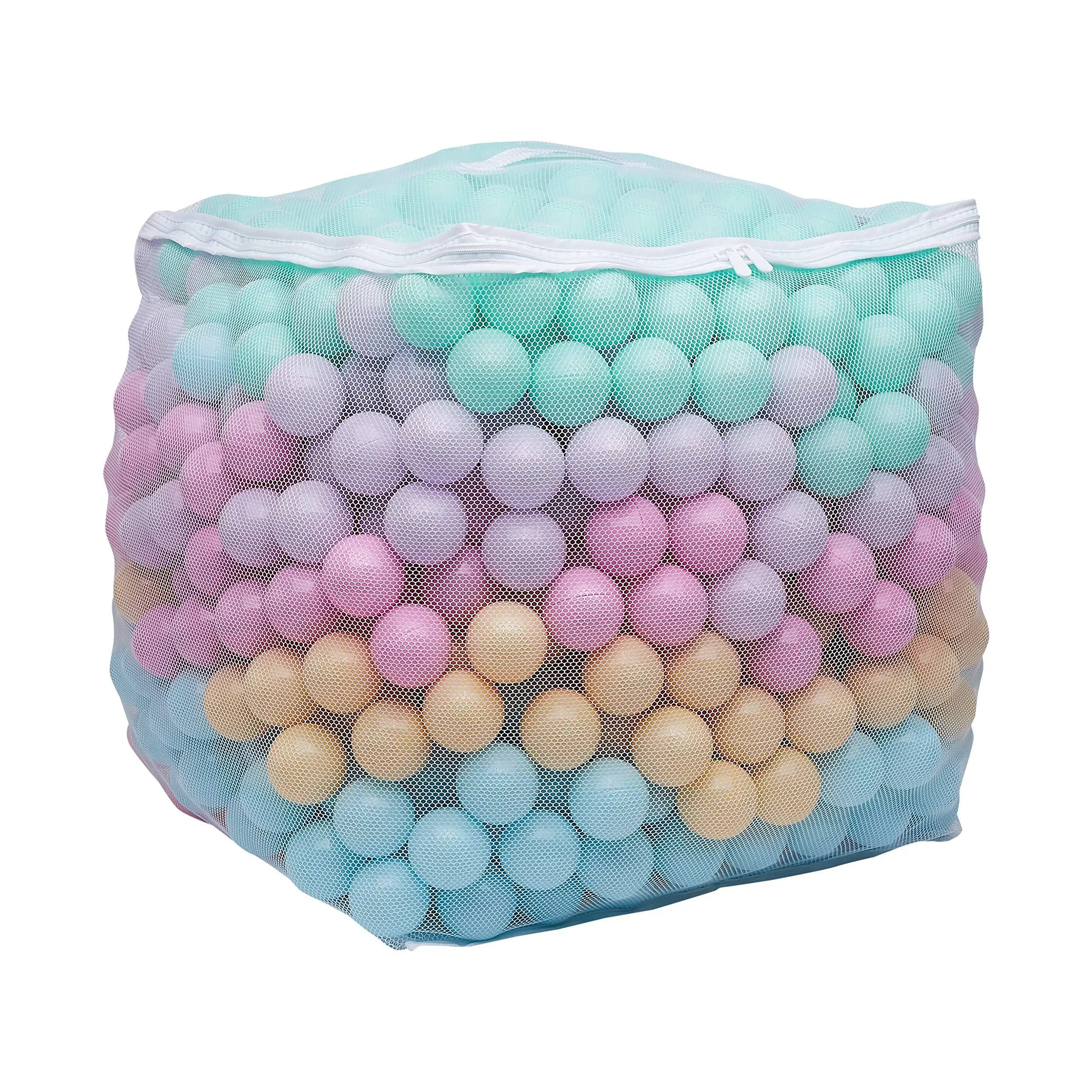 Basics BPA Free Crush-Proof Plastic Ball Pit Balls with Storage Bag T