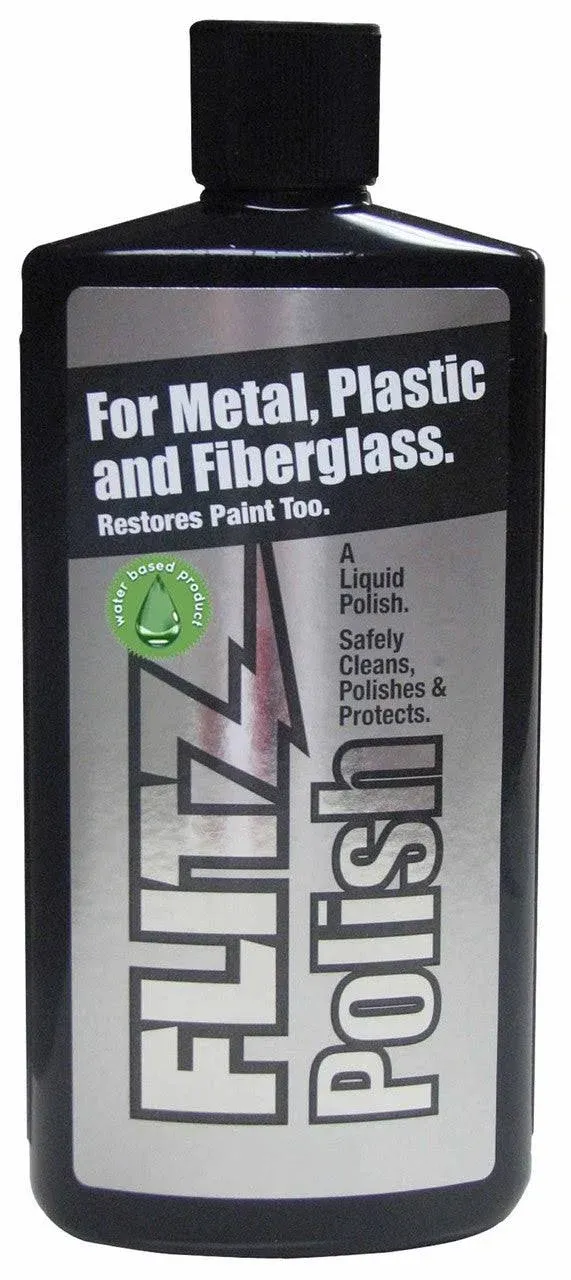 Flitz LQ 04587-6A Metal, Plastic and Fiberglass Liquid Polish, 7.6 oz. Bottle, 6-Pack, Black