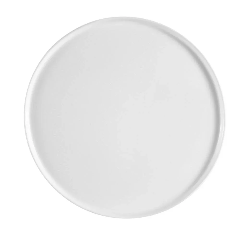 CAC China PP-12 12" Porcelain Super White Flat Pizza Plate