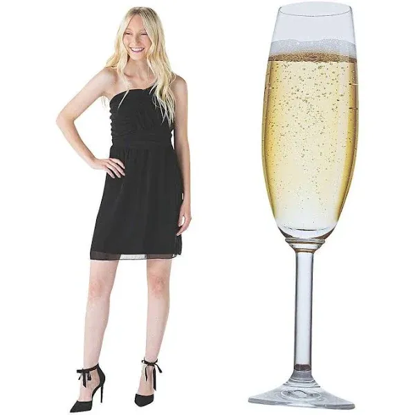 71 1/2 Giant Champagne Glass Cardboard Cutout Stand-Up