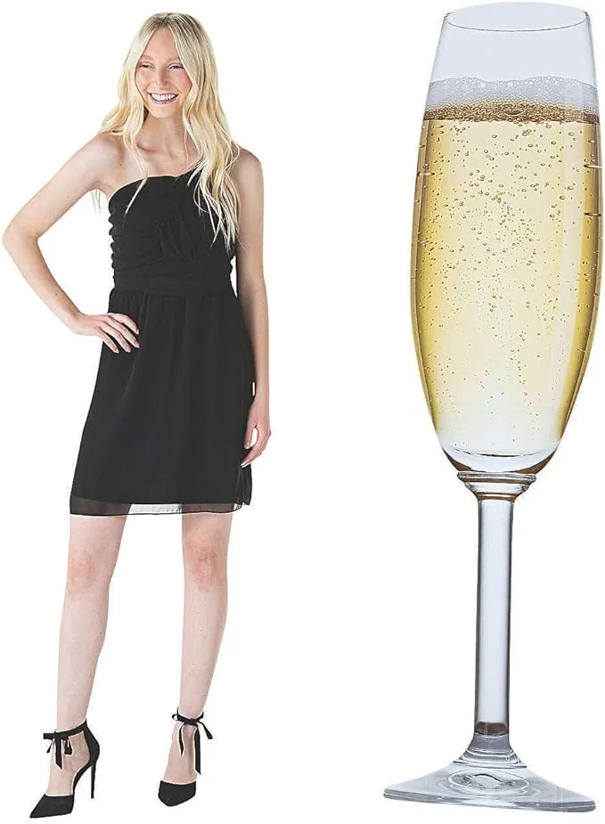 71 1/2 Giant Champagne Glass Cardboard Cutout Stand-Up