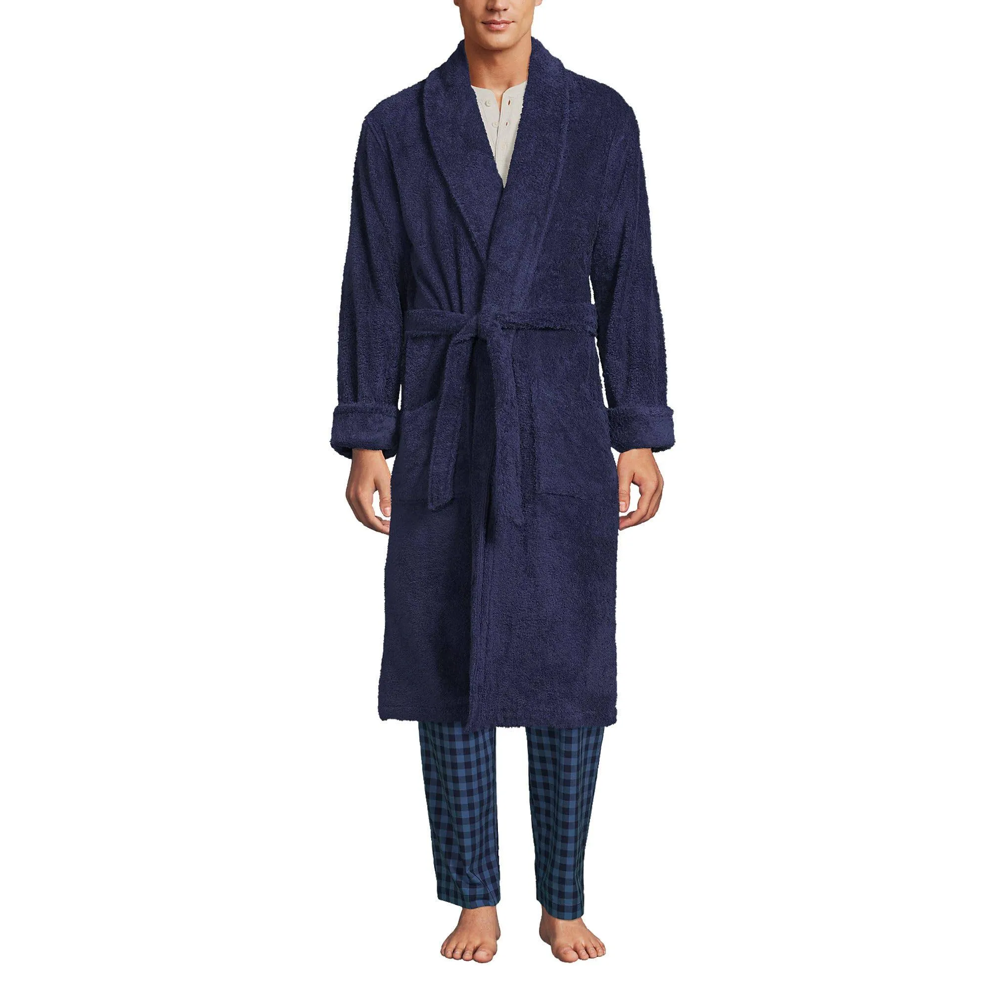 Lands' End Men's Calf Length Turkish Terry Robe