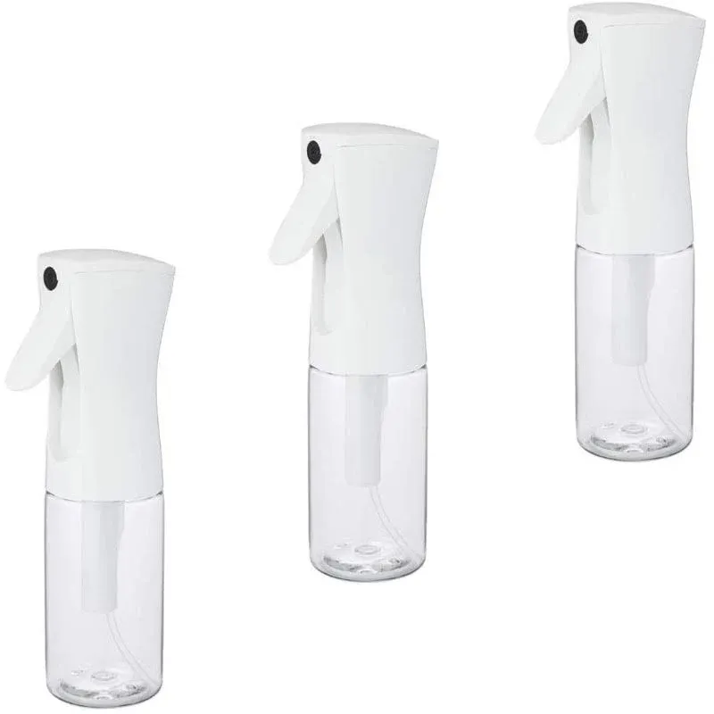 The Bucko Fine Mist Spray Bottle (5.5 oz, 3-Pack, White Sprayer, Clear bottle)