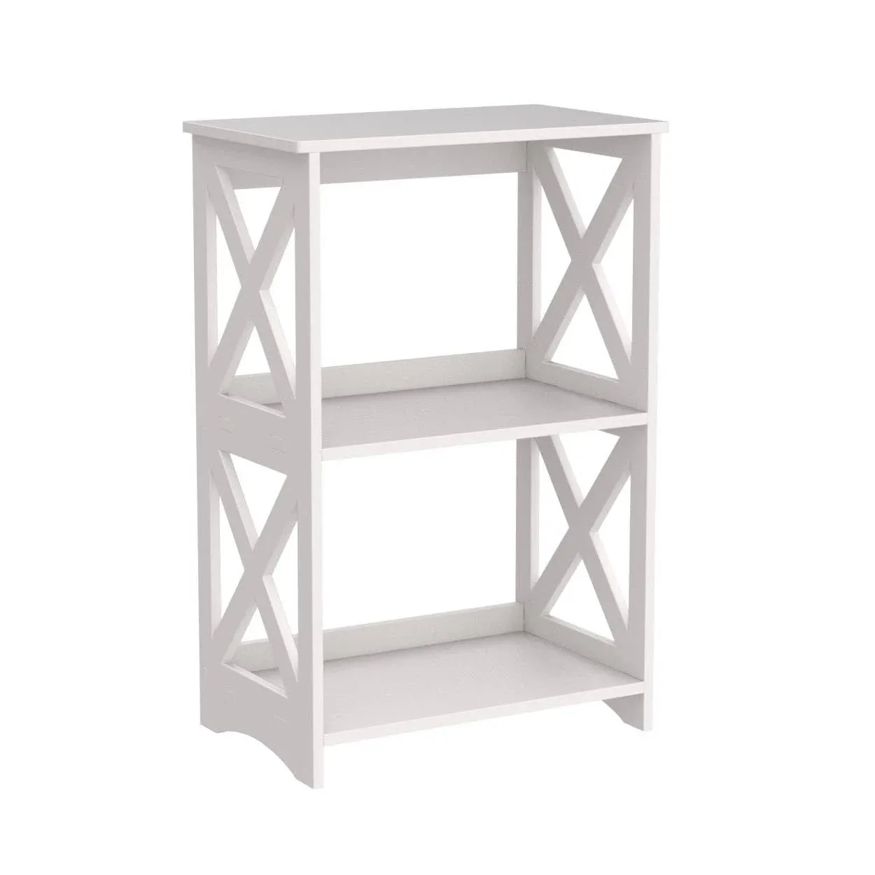 RIIPOO Side Table End Bedside Table 3 Tier White Nightstand Small Bathroom Ta...