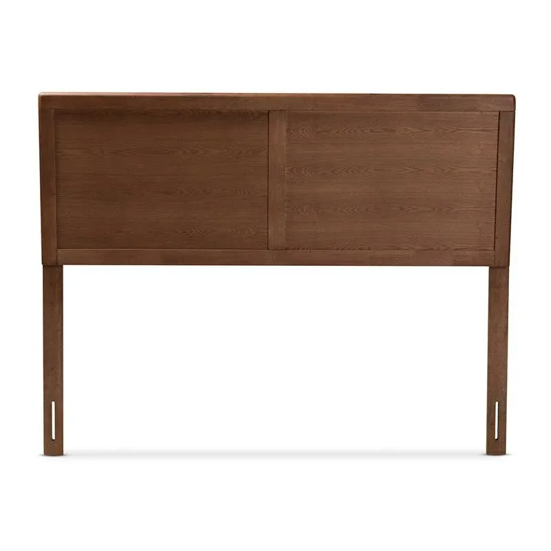 Bowery Hill Mid-Century Solid Rubber Wood Queen Size Headboard in Walnut Brown, Queen Size - Transitional - Headboards - by Homesquare | Houzz