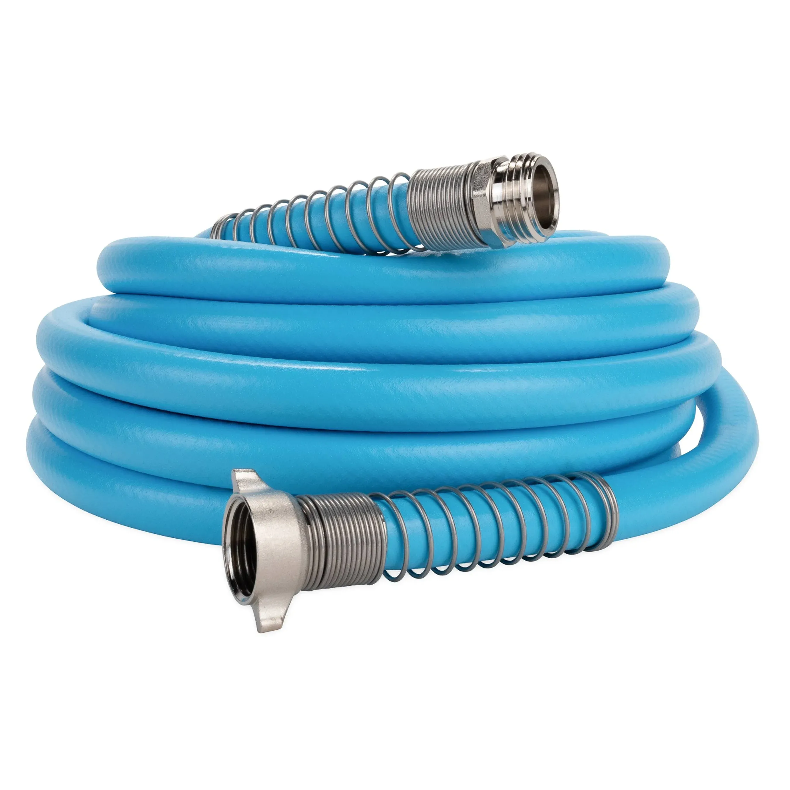 Camco EvoFlex 35-Foot Drinking Water Hose | Features an Extra Flexible Construction, Stainless Steel Strain Reliefs on Each Hose End, and is Ideal for RV and Marine Use (22595)