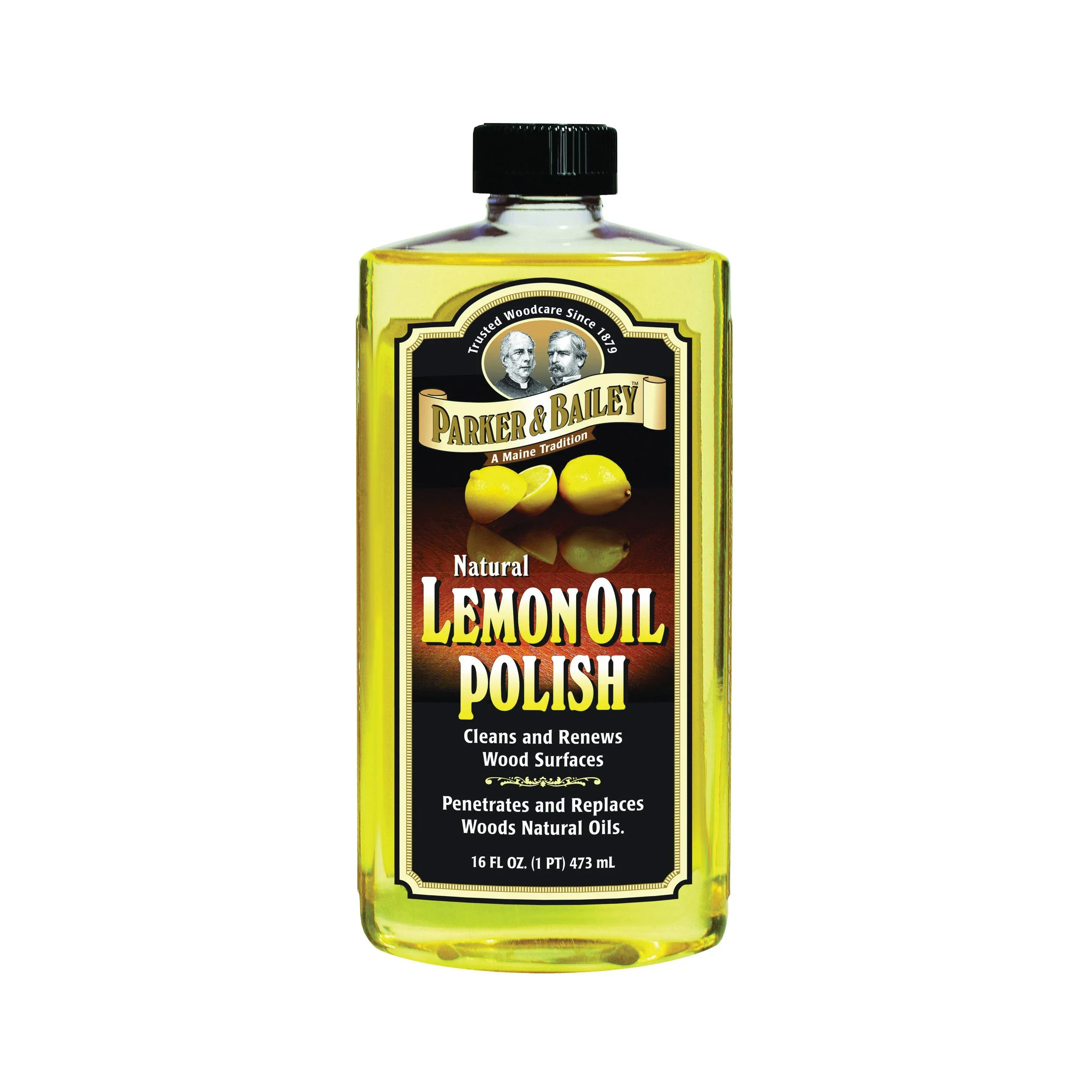 Parker &amp; Bailey Lemon Oil Polish Cleans Renews Wood Surfaces 16 fl oz bottle USA