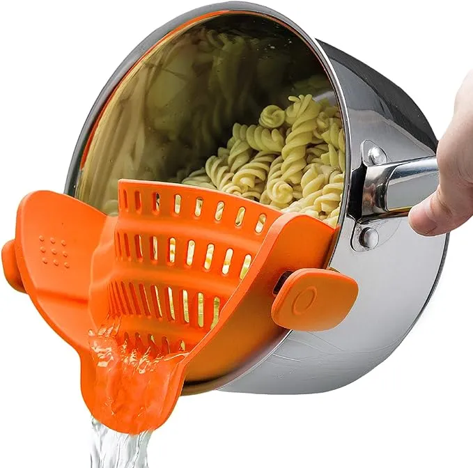 "Kitchen Gizmo Snap N Strain Silicone Strainer Pasta and