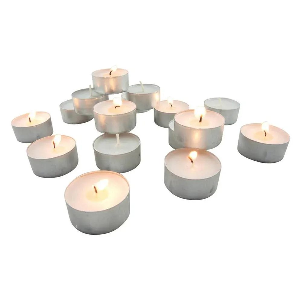 Stonebriar Long Burning Tea Light Candles, 6 to 7 Hour Extended Burn Time, White, Unscented, Bulk 200-Pack (SM-TL200)