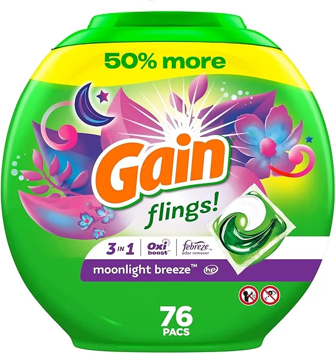 Gain flings! Liquid Laundry Detergent Pacs - Moonlight Breeze