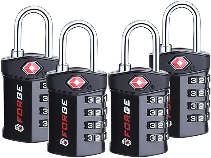 Forge Travel Lock,TSA Approved Luggage Locks for Air Travel, Gym Lockers, School Lockers, Pelican Cases, Gun Case, Easy Read Dials, Durable Alloy Body