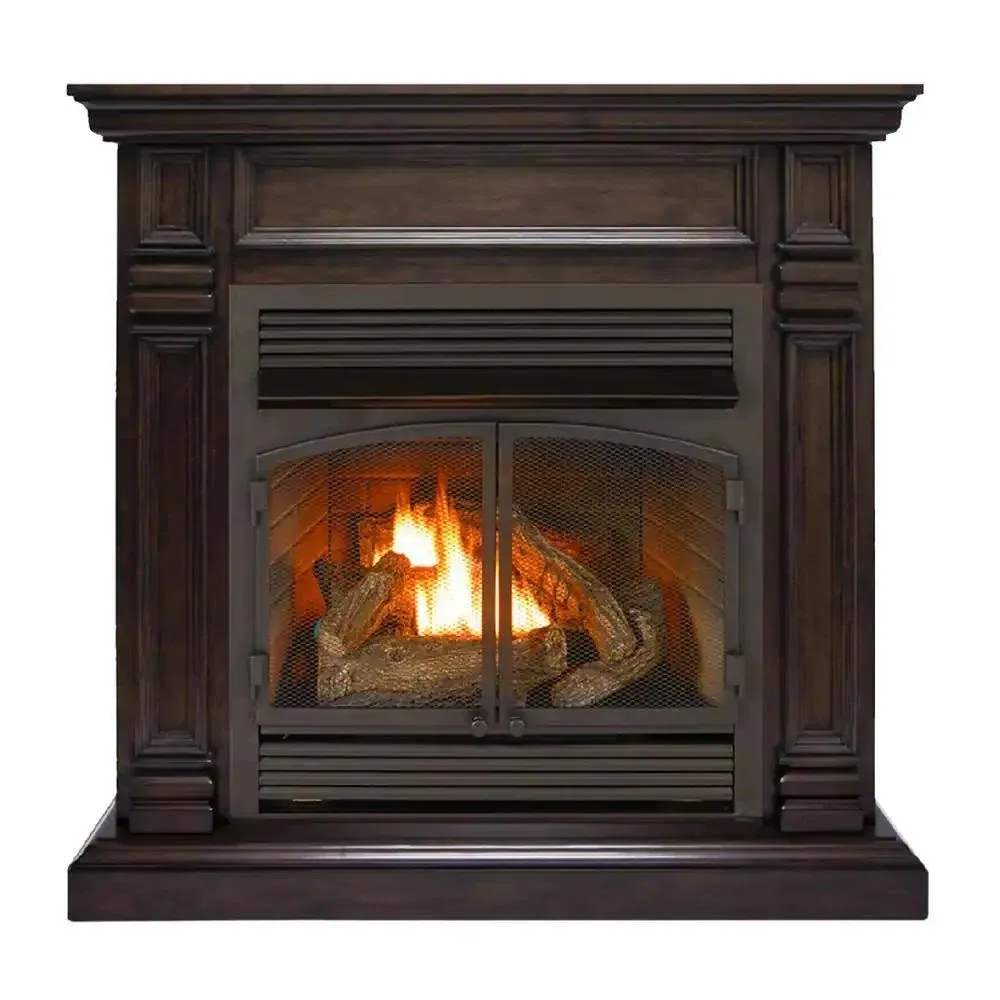 Duluth Forge Dual Fuel Ventless Fireplace - 32,000 BTU, T-Stat Control, Chocolate Finish