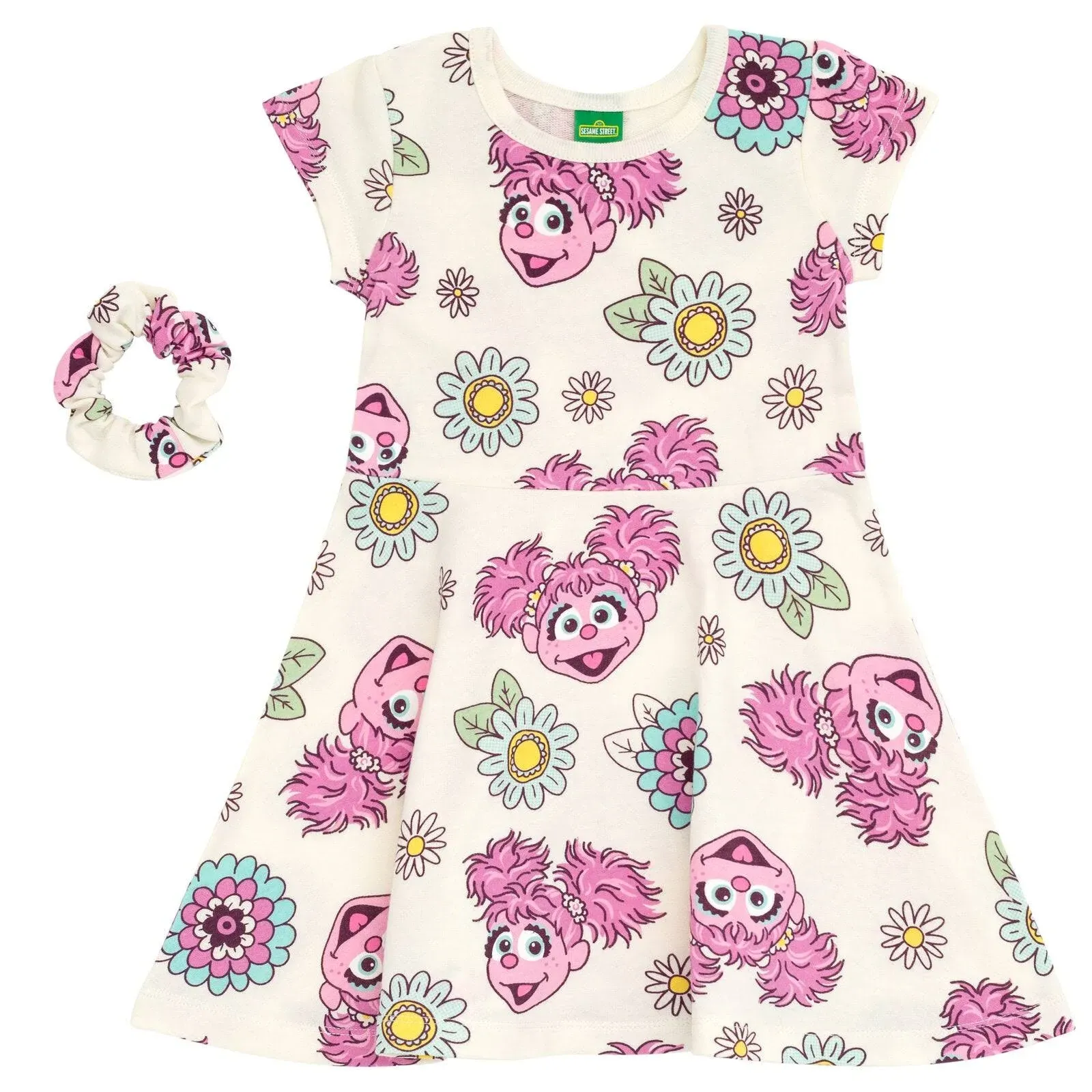 Sesame Street Abby Cadabby Infant Baby Girls French Terry Skater Dress and ...