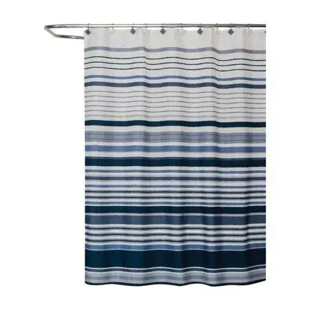 SKL Home Cubes Fabric Shower Curtain, Striped, 70" x 72"