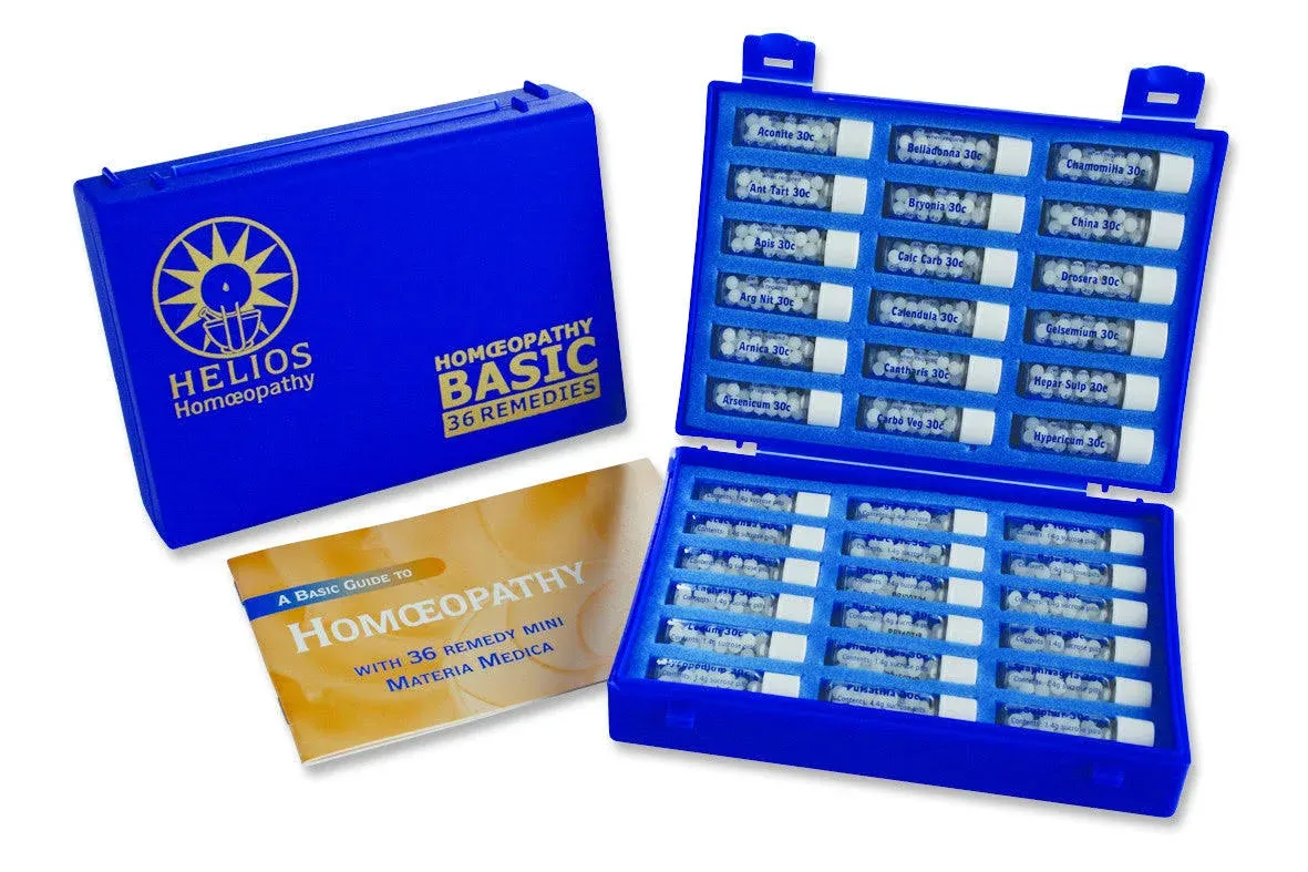 Helios Homeopathic 36 Remedy Deluxe Family Kit * includes free Homeopathy Course