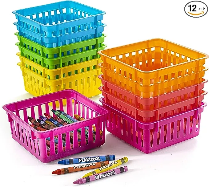 Prextex Classroom Storage Baskets Crayon and Pencill Storage Baskets